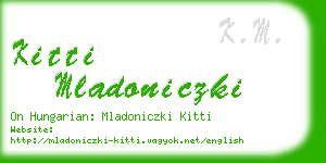 kitti mladoniczki business card